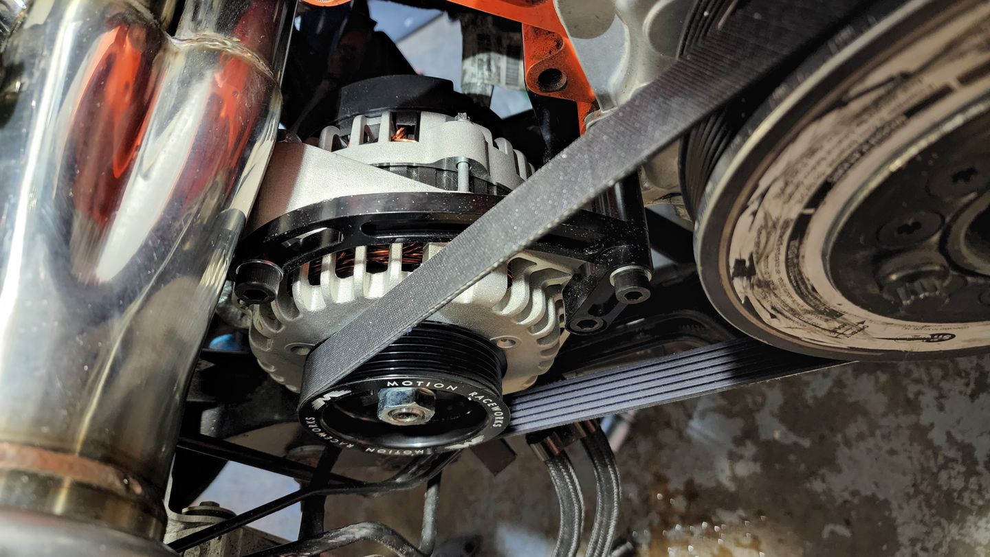 Customer photo review of Motion Raceworks LS 3.5" OD Overdrive Alternator Pulley