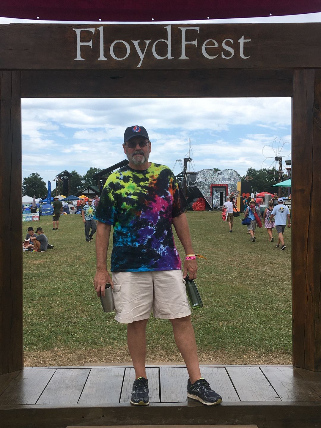 Customer photo review of Black Rainbow Splat Tie Dye T Shirt