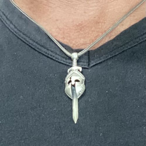 Customer photo review of Roman Gladius Pendant Necklace Men's Sterling Silver Chain