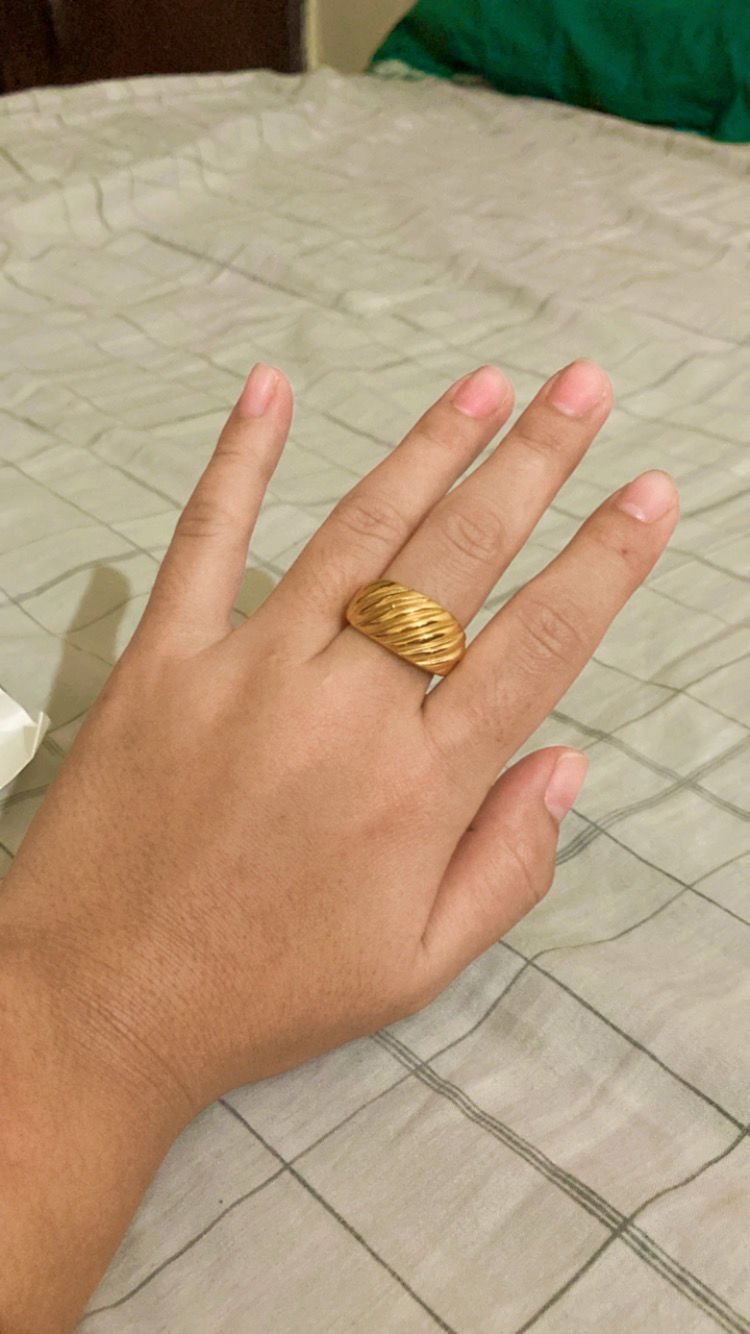 Customer photo review of Twisted Dome Ring- 18k Gold Plated