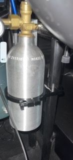 Customer photo review of Motion Raceworks Black Anodized 2.5lb CO2 Bottle Bracket (Bottle Not Included) 25-10007