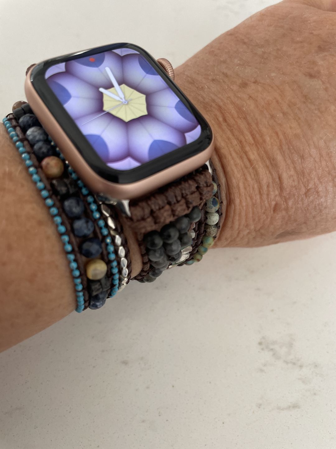 Customer photo review of Serene Ocean Apple Watch Strap