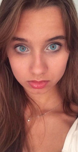 Customer photo review of Pixie Blue Colored Contact Lenses