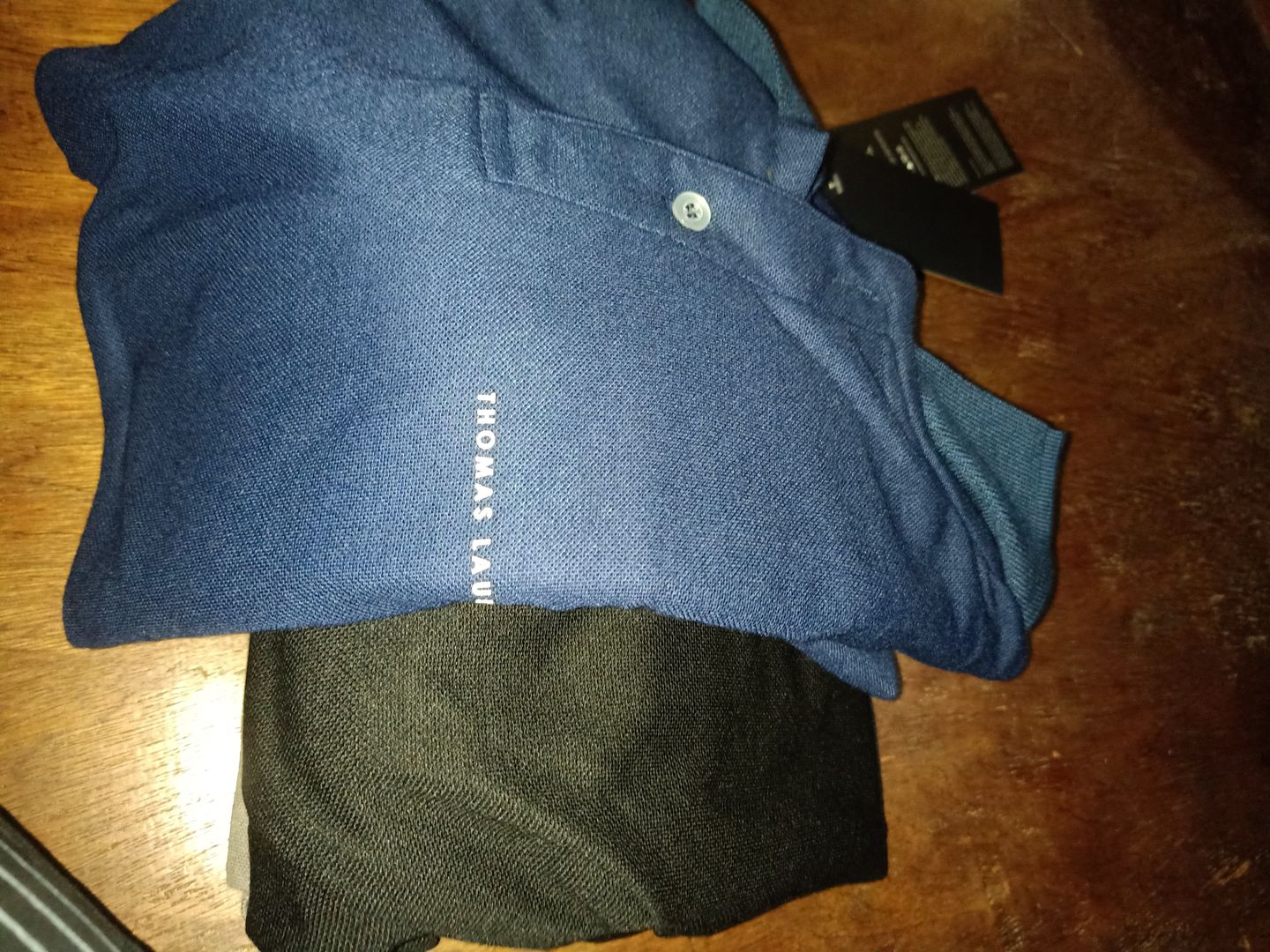 Customer photo review of Men's Thomas Laureti Navy Blue Polo Shirt