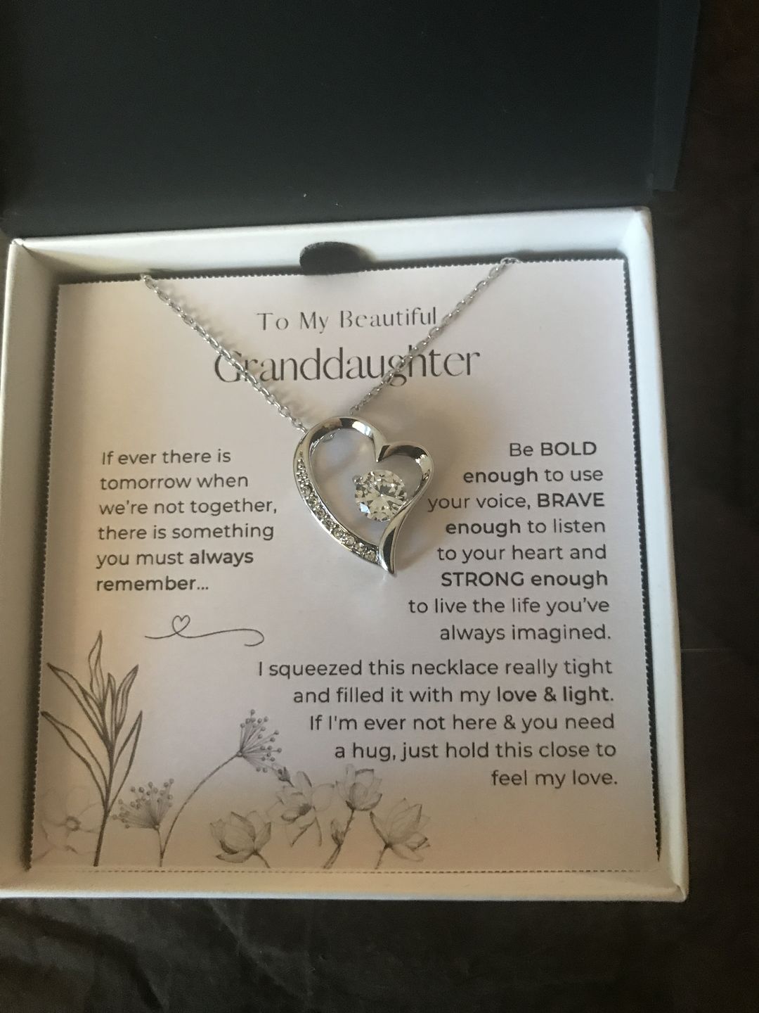 Customer photo review of To My Granddaughter, Always Remember This - Forever Love Necklace