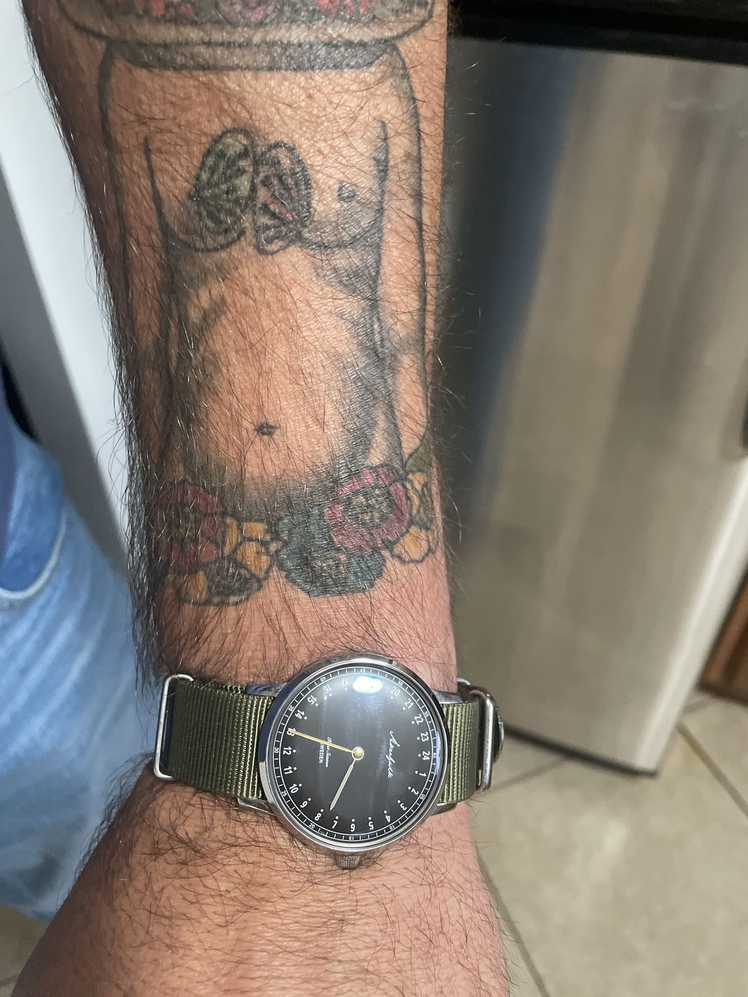 Customer photo review of First Season Silver Black with Green NATO