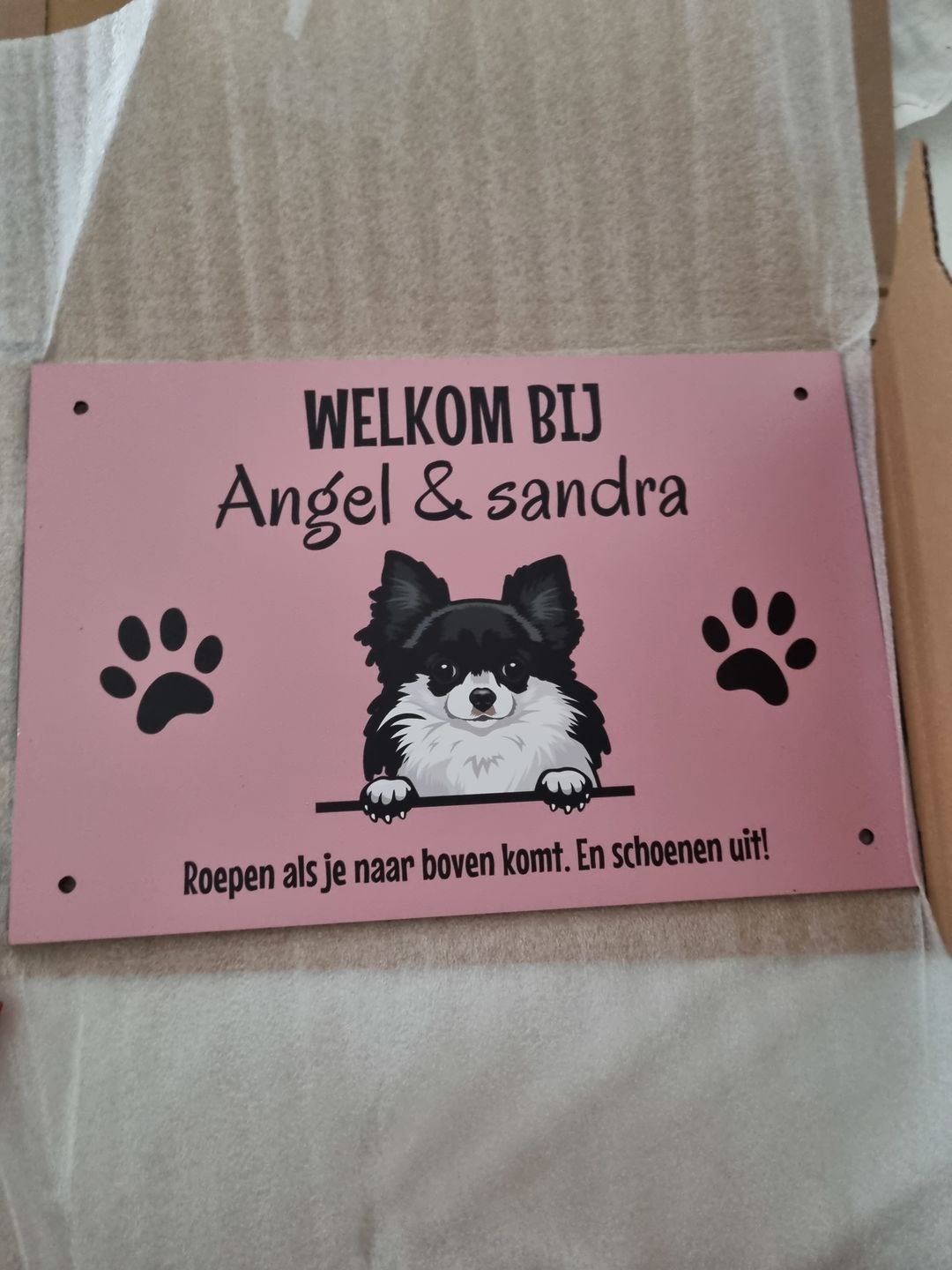 Customer photo review of Spionerende huisdieren- Gepersonaliseerde deurbord