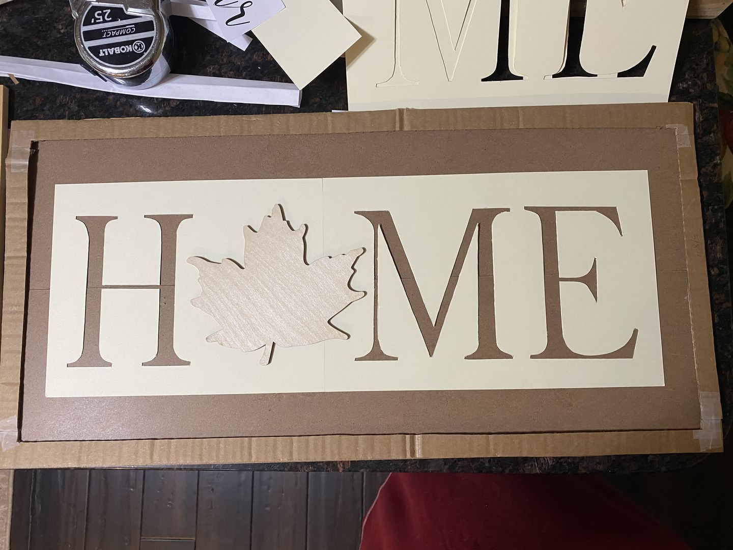 Customer photo review of Unfinished Wood Maple Leaf Shape - Craft - up to 36" DIY