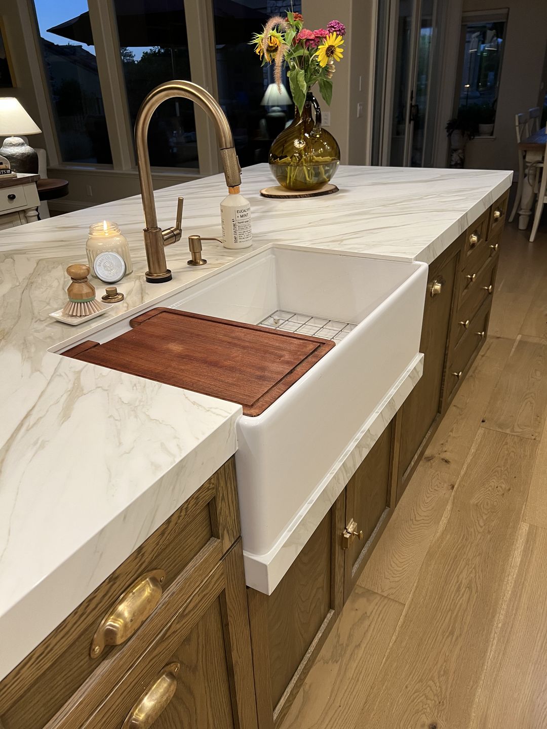Customer photo review of Classic Brushed Satin Brass Cupboard Handles