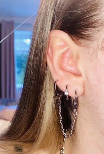 Customer photo review of 95z "Partners in Crime" Earrings