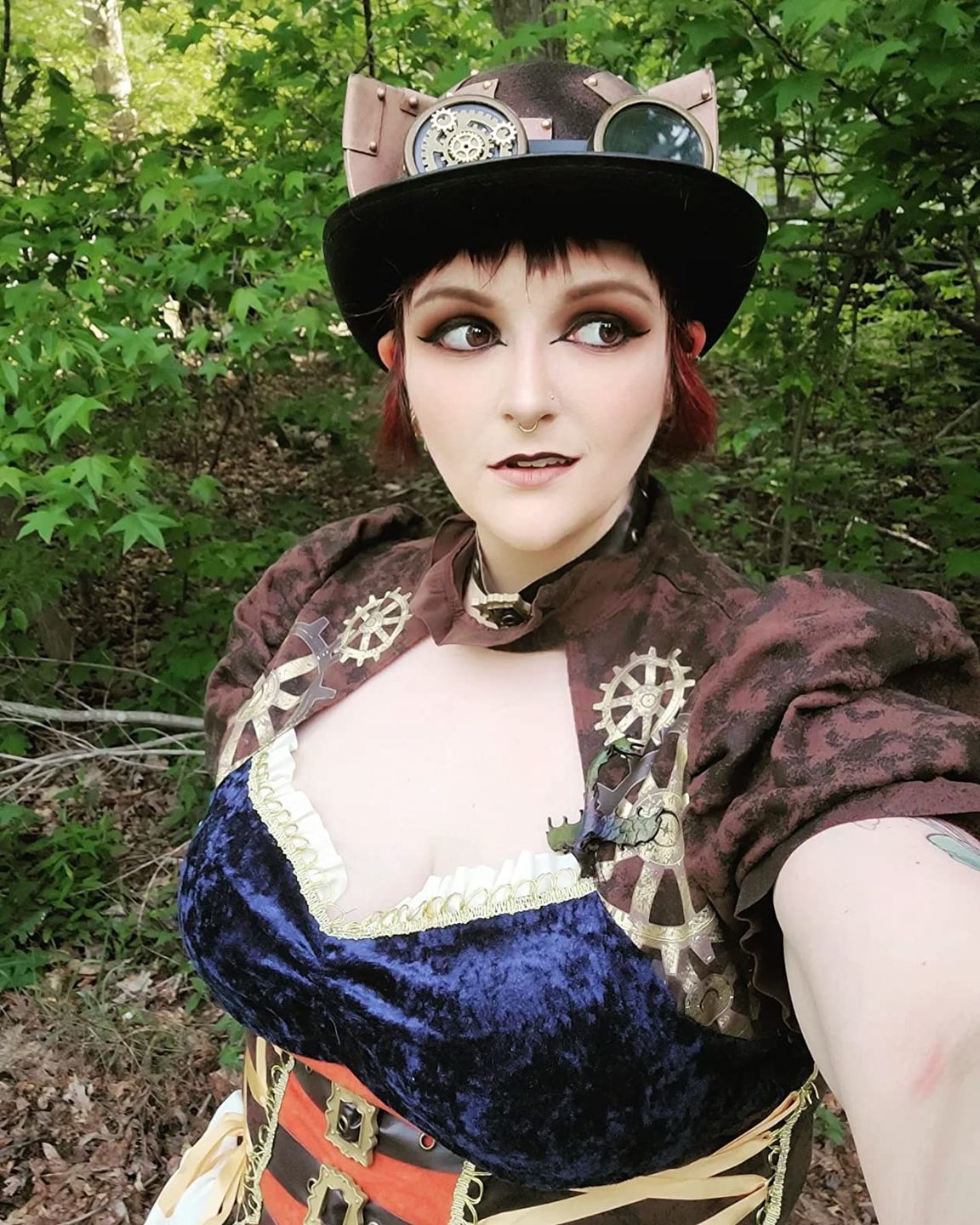 Customer photo review of Steampunk cat ears hat