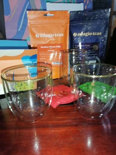 Customer photo review of Set Vaso Doble Vidrio Estrellas Azules