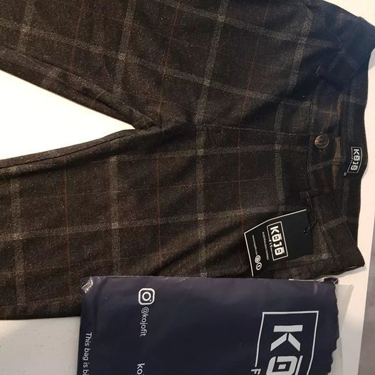 Customer photo review of Ultra Stretch Chino Pants - Skinny Fit - Black Checkered
