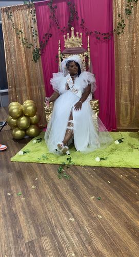 Customer photo review of Solid Color Dramatic Maxi Dress