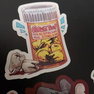 Customer photo review of Teeth Pills Stickers!
