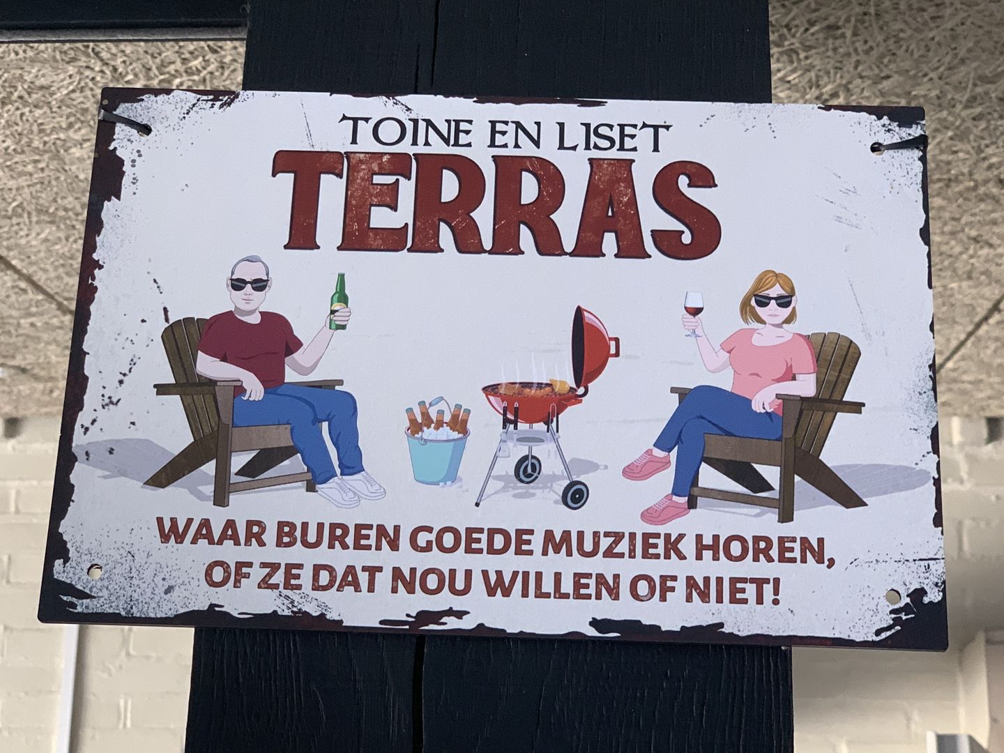 Customer photo review of Onze barbecueplaats - Outdoor Deurbord