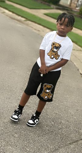 Customer photo review of Kids Pleasure Teddy Chenille Cotton Shorts - Black