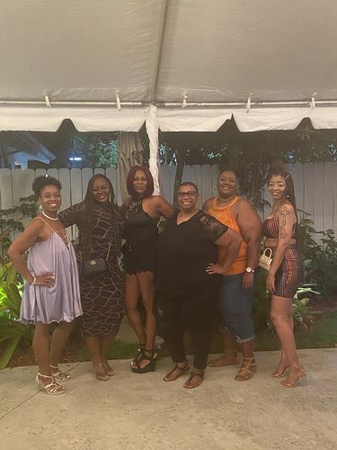 Customer photo review of Graphic Print Classic Mesh See-Through Midi Dress