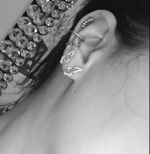 Customer photo review of Bohemian Crystal Butterfly Studs