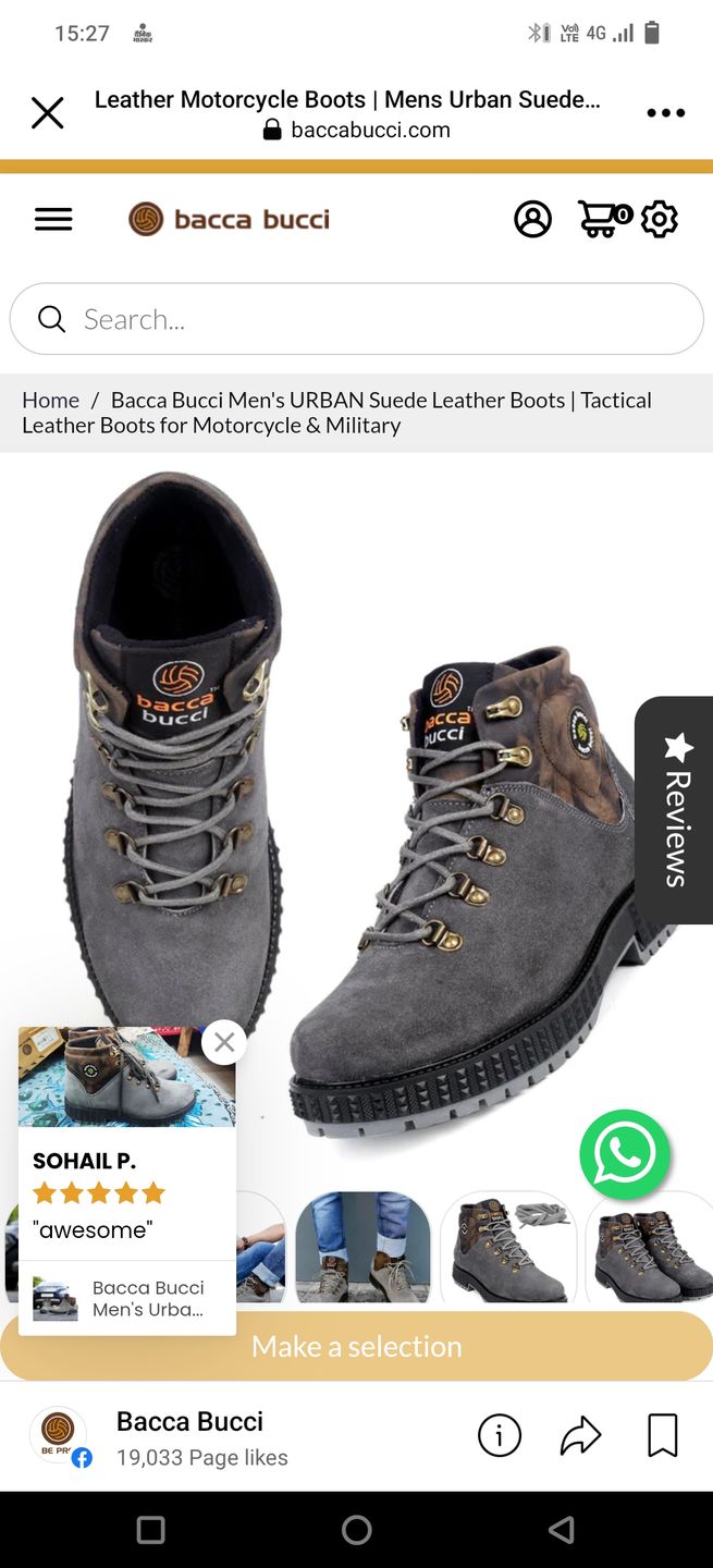 Customer photo review of Bacca Bucci Men's URBAN Suede Leather Boots | Tactical Leather Boots for Motorcycle & Military