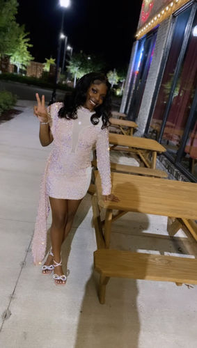 Customer photo review of Sequined Party Cut Out Mini Dress