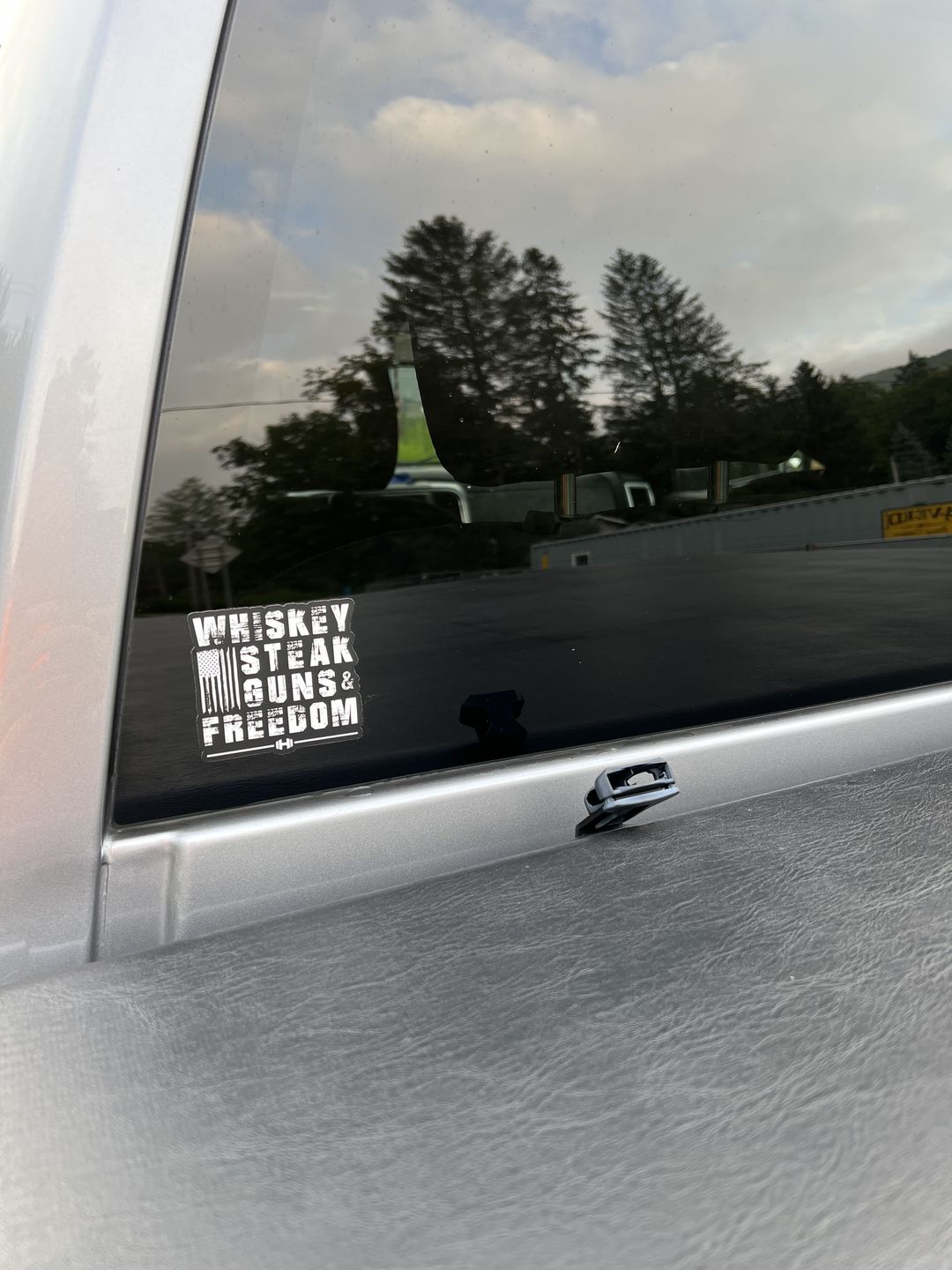 Customer photo review of Whiskey Steak Freedom Decal