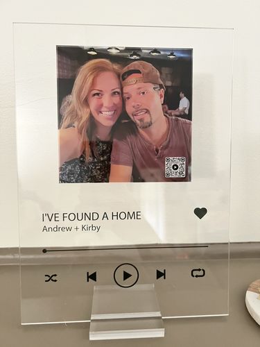 Customer photo review of Custom Song Plaque - The Best Anniversary Gift for Couples
