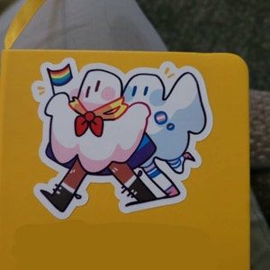 Customer photo review of Pride Parade Ghost Stickers!