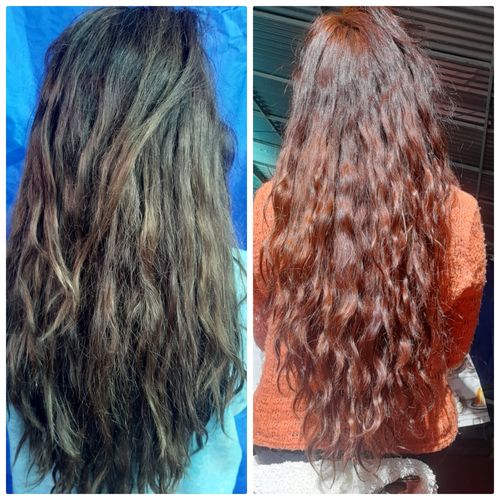 Reseña con foto de un cliente sobre Pack 3 Hennas Jamila Hair -  Cobrizo Natural y Duradero  👩🏼‍🦰