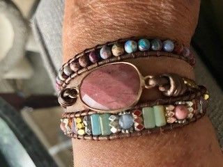 Customer photo review of Healing Rhodochrosite Wrap Bracelet