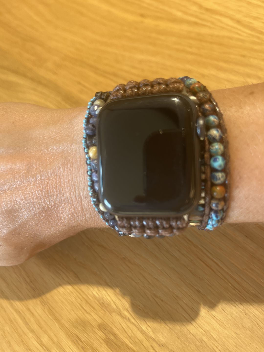 Customer photo review of Serene Ocean Apple Watch Strap