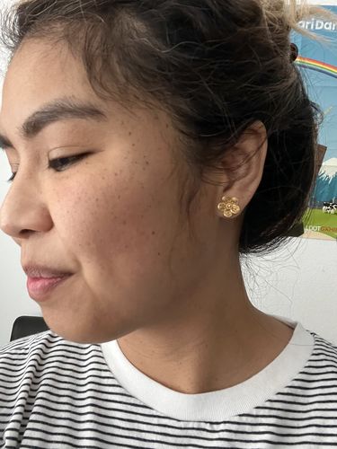 Customer photo review of Sampaguita Filigree Stud Earrings