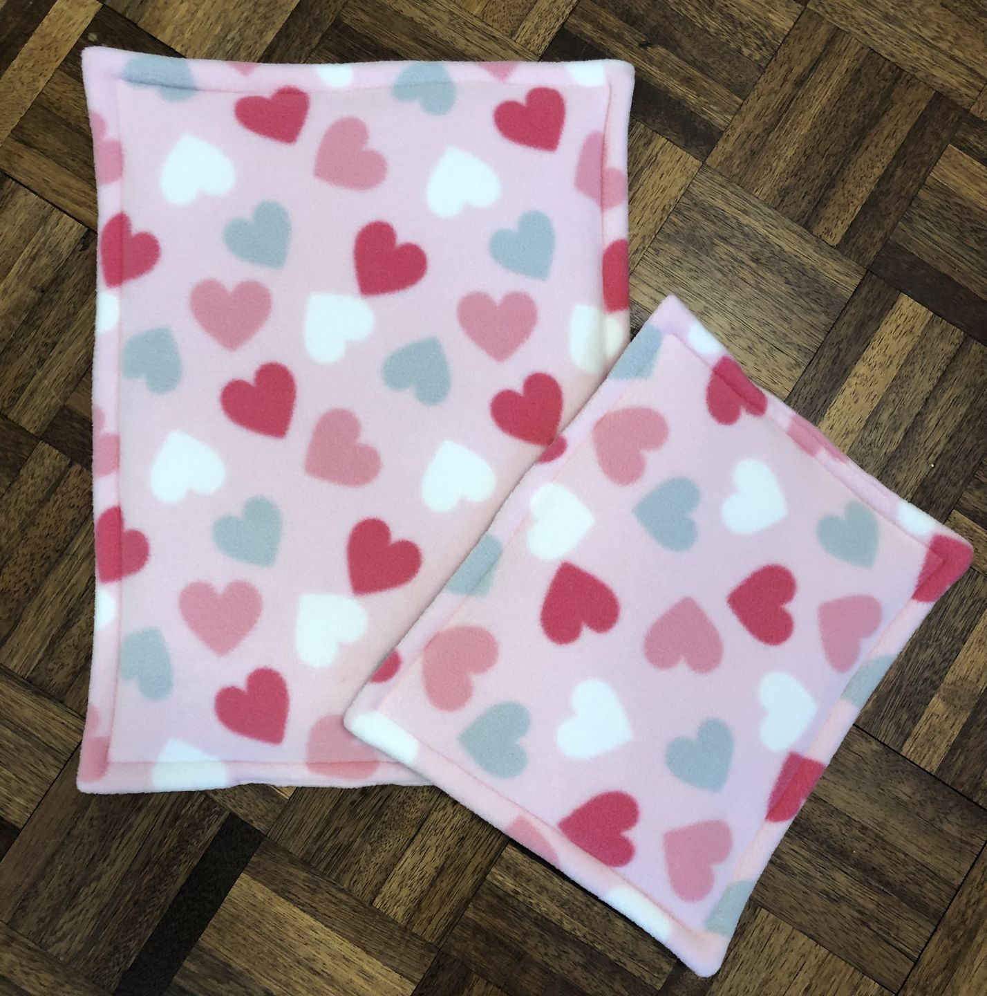 Customer photo review of Hearts on Baby Pink Anti Pill Polar Fleece Fabric