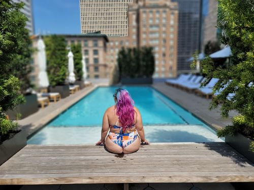 Customer photo review of 'Thrive' High Rise Cheeky Bikini Bottoms
