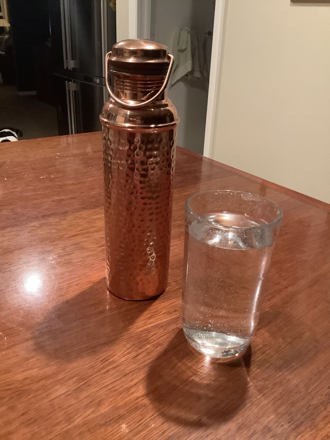 Customer photo review of Copper Water Bottle