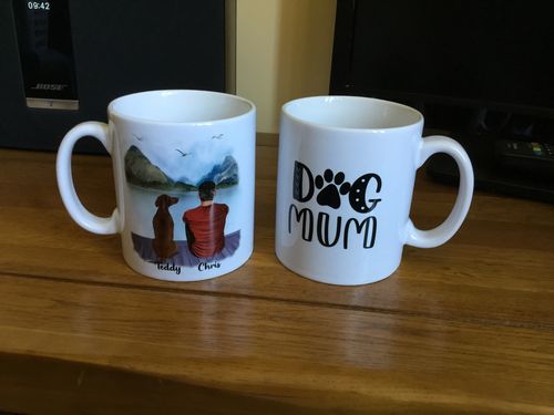 Customer photo review of Man & Dogs - Dog Dad Personalised Mug