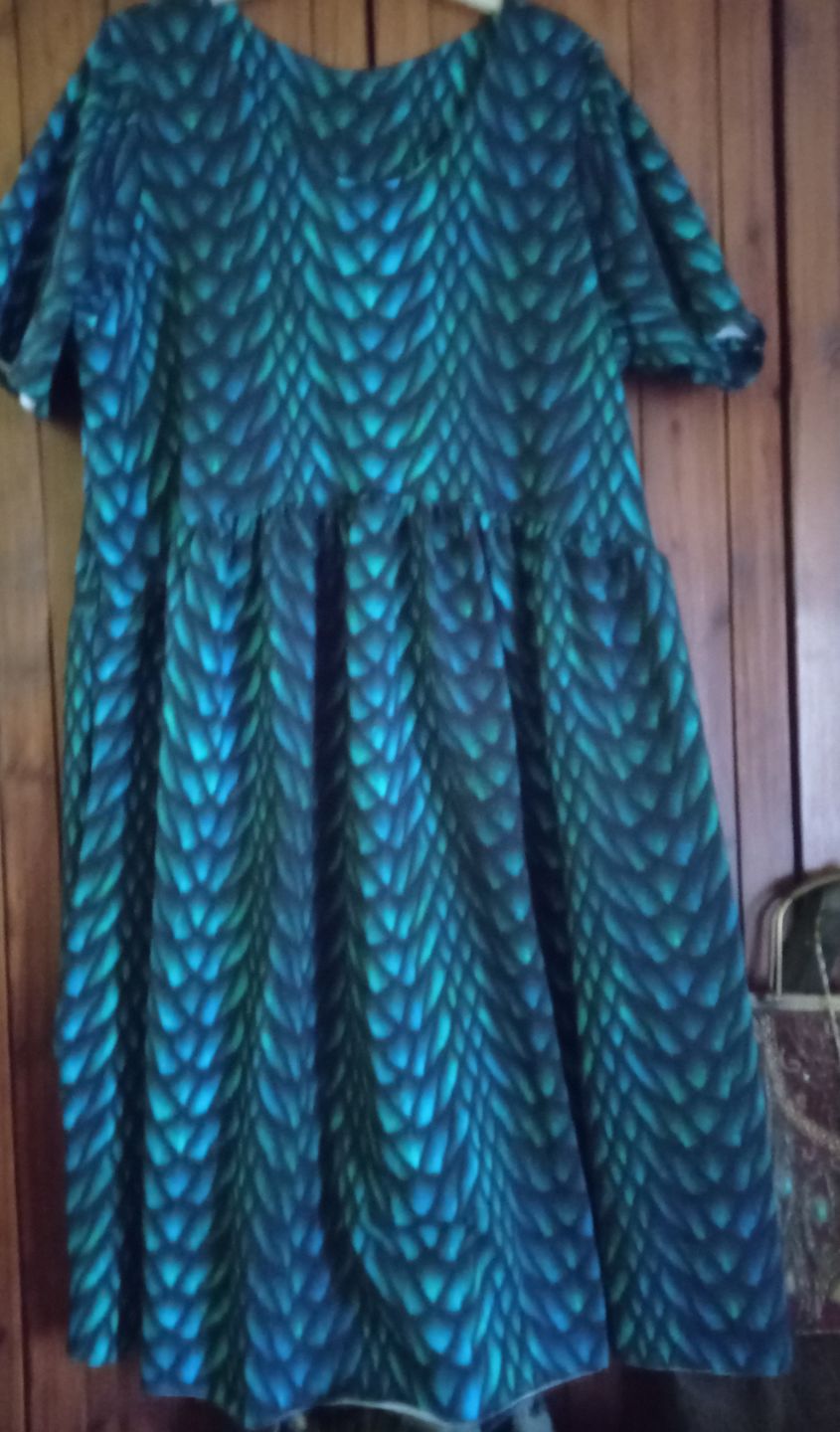 Customer photo review of Dragon Scales French Terry Fabric