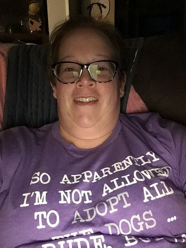 Customer photo review of So Apparently I'm Not Allowed To Adopt All The Dogs ... Rude, But OK. Colored Print T-Shirt