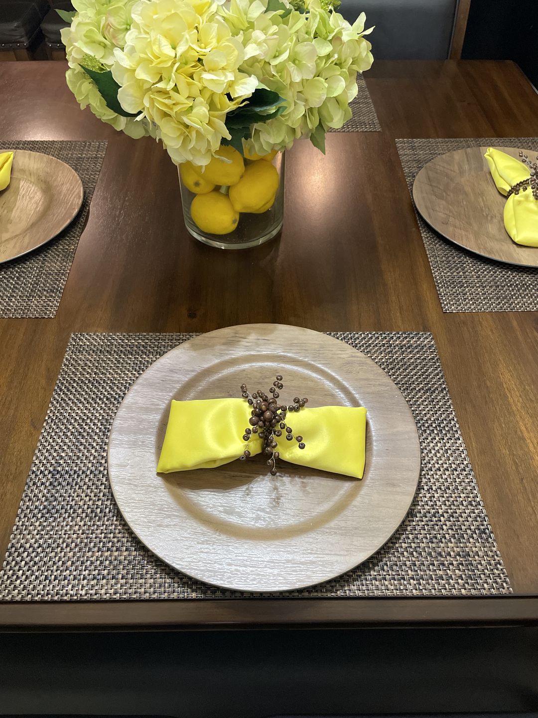 Customer photo review of DiVine Wood Beaded Napkin RingSize: 4"x3"Set of 4Color: Dark Brown