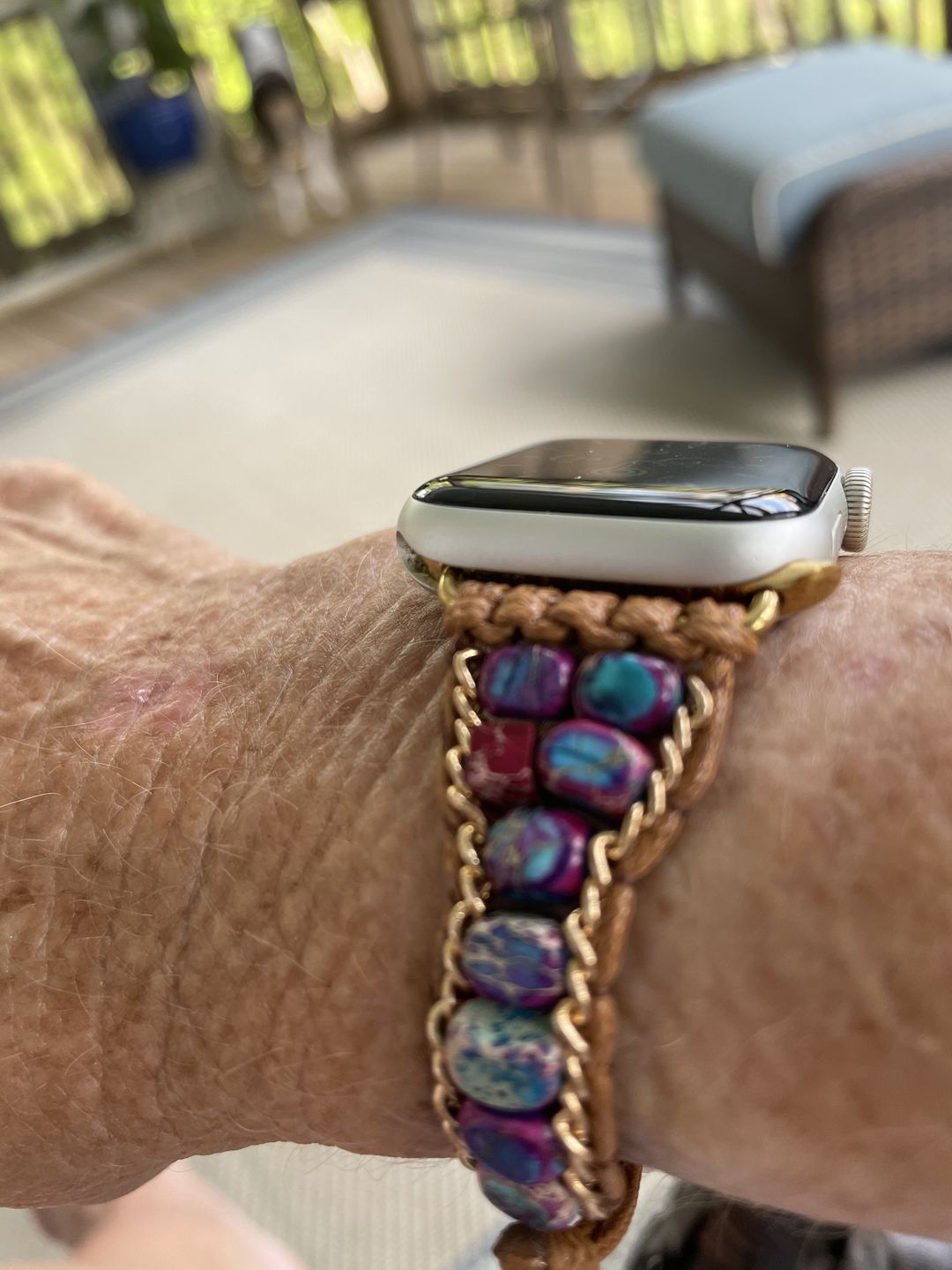 Customer photo review of Moonlight Jasper Apple Watch Strap