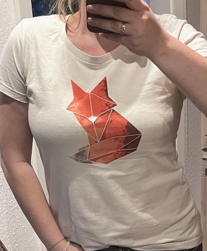 Customer photo review of Origami Fuchs (hell) - Bio Damen Shirt