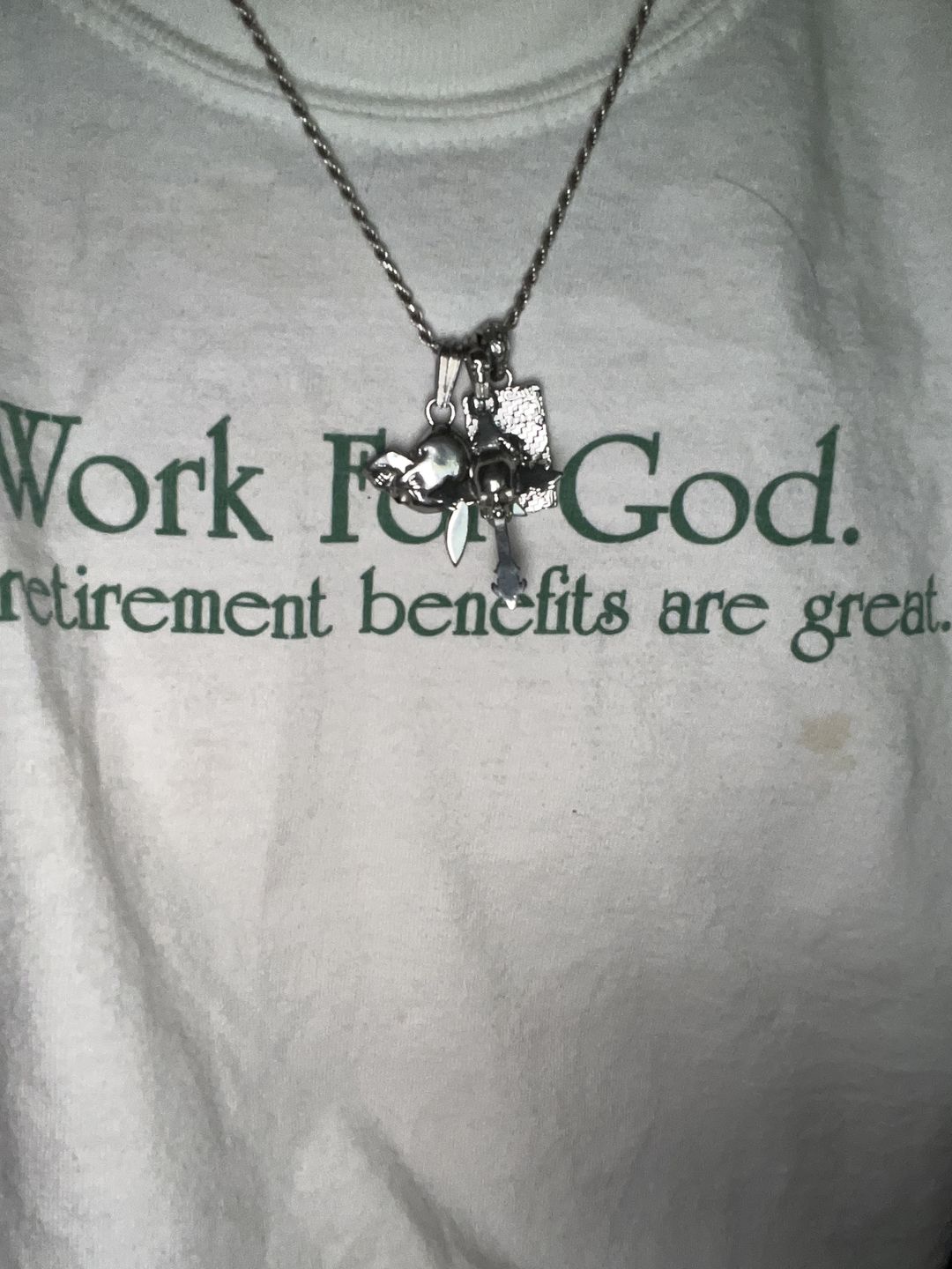 Customer photo review of LAUGH NOW, DIE LATER PENDANT