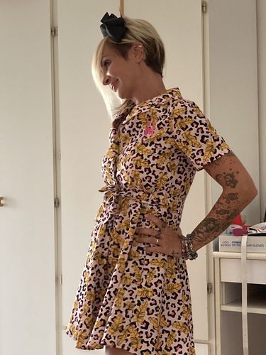 Customer photo review of Abito maculato foglie rosa