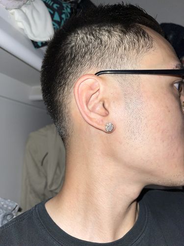 Customer photo review of 1.40 Carat Certified VVS1 Moissanite Cluster Earrings