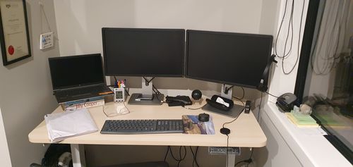 Customer photo review of Evo Electric Standing Height Adjustable  Desk(Free Shipping Nationwide)