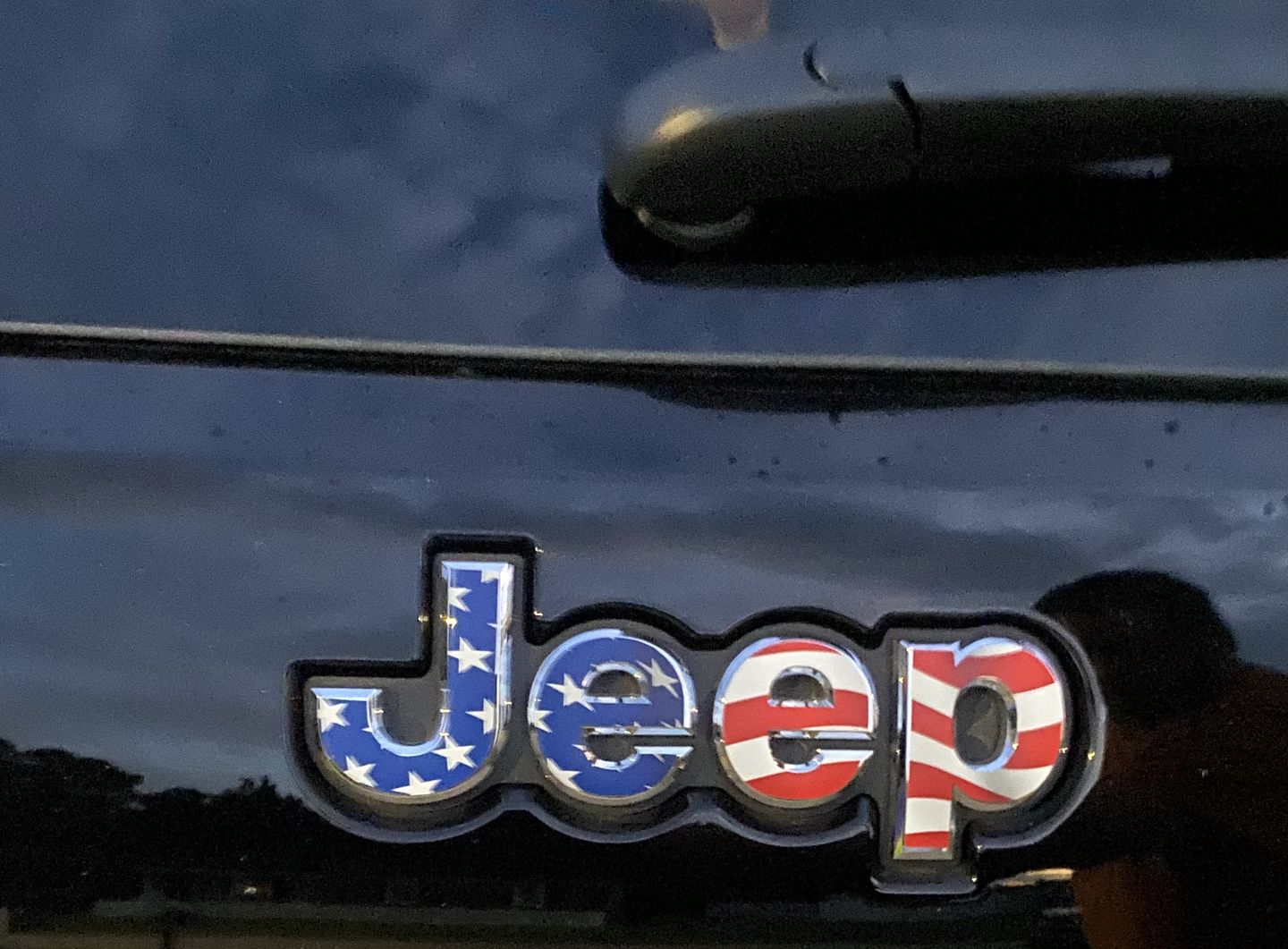 Customer photo review of JEEP Emblem Overlay Decals – American Flag Print | Fits Grand Cherokee, Cherokee, Compass, Renegade, Liberty & Patriot