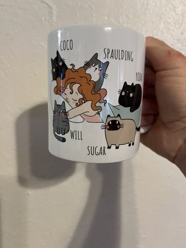 Customer photo review of Personalized Cat Mug