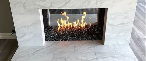 Customer photo review of 1/2" Premium Fire Glass - 12 Colors - 10lbs - Free Shipping