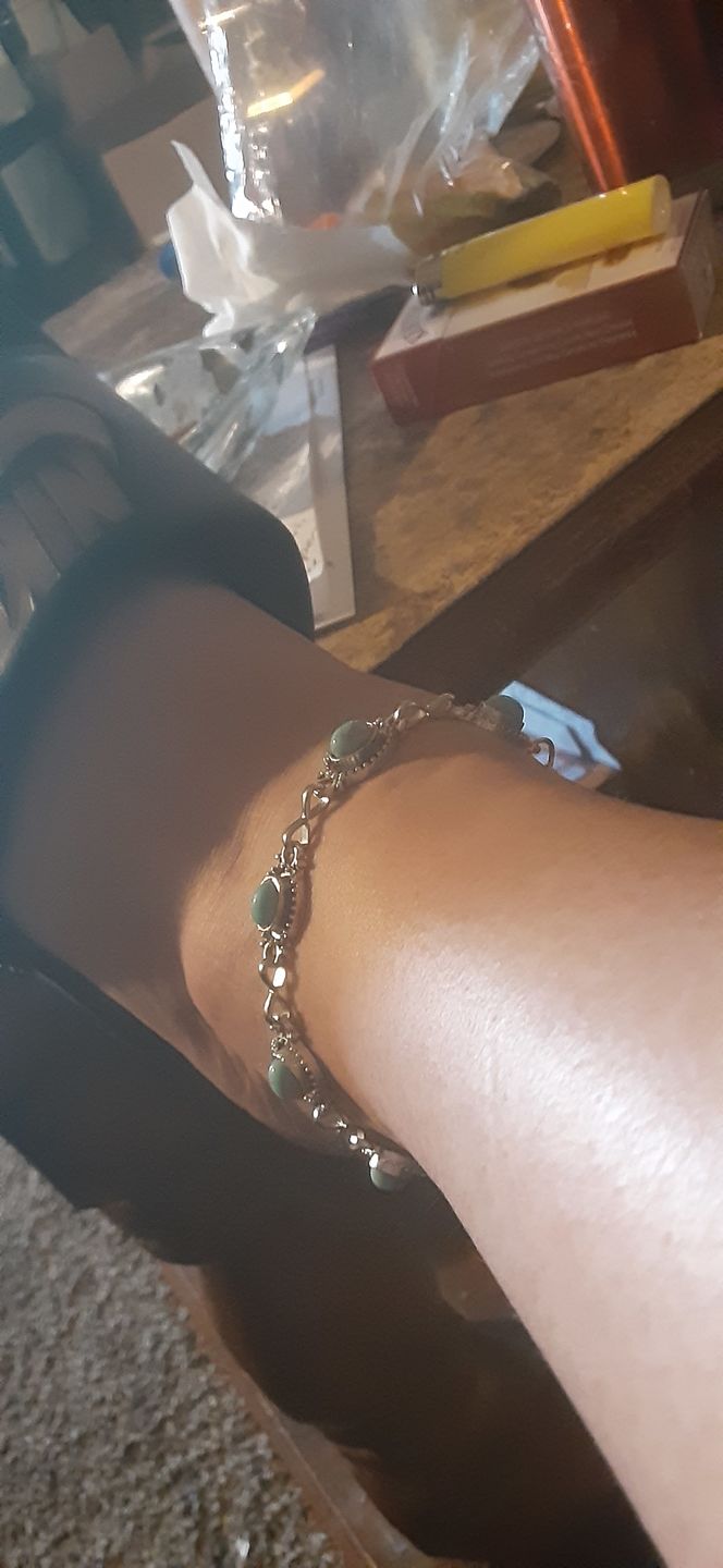 Customer photo review of Bohemian Turquoise Anklet