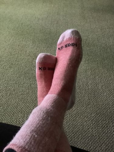 Customer photo review of J.B. Field's "Hiker GX" Colourful 74% Merino Wool Hiking Crew Sock
